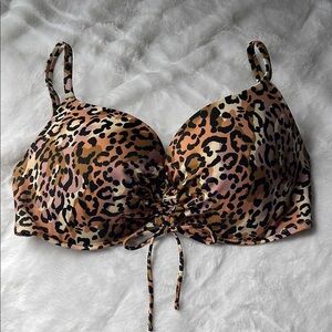 Shade & Shore Leopard Print Bikini Top